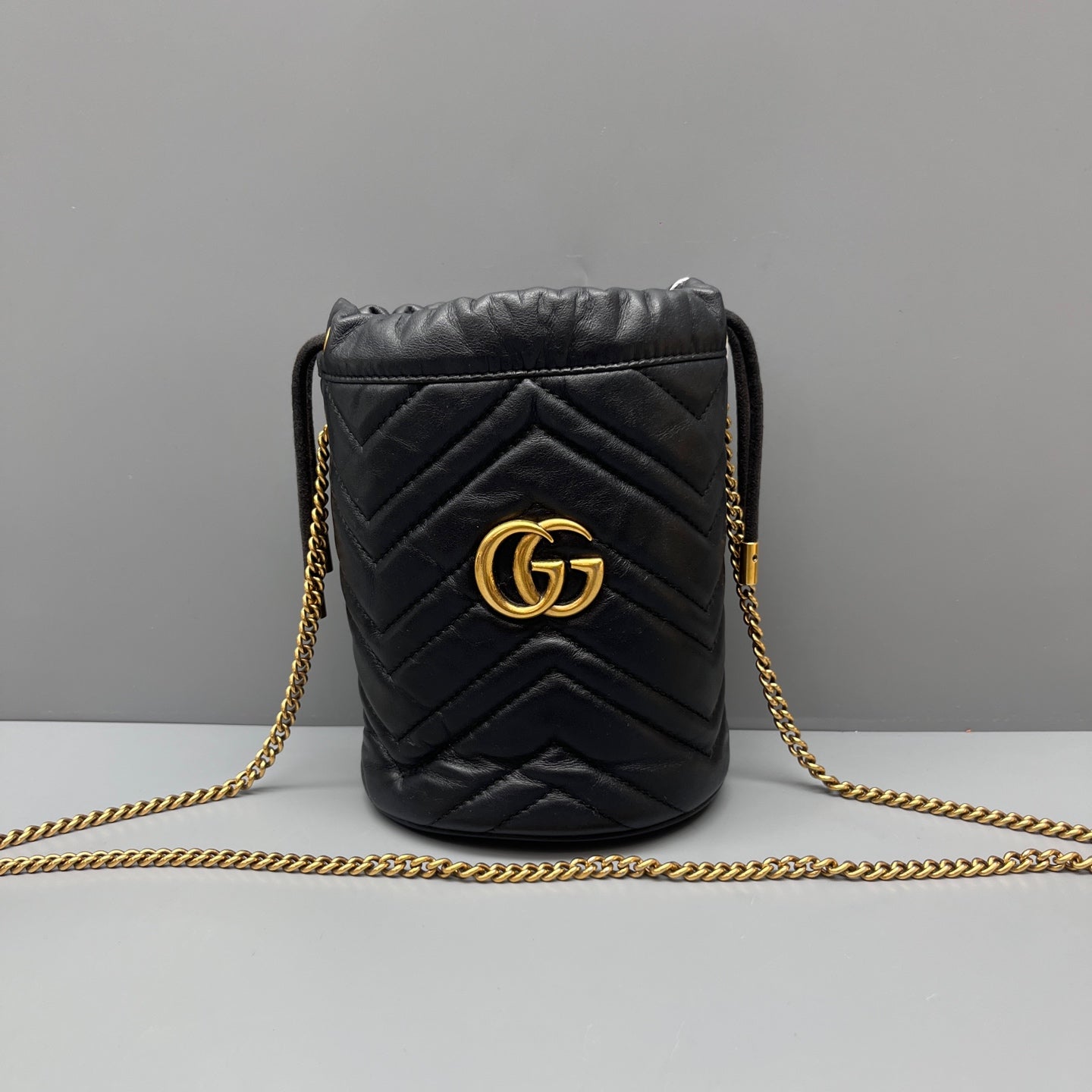 Gucci - Marmont Mini Bucket Bag - Leather - Black - (mini)