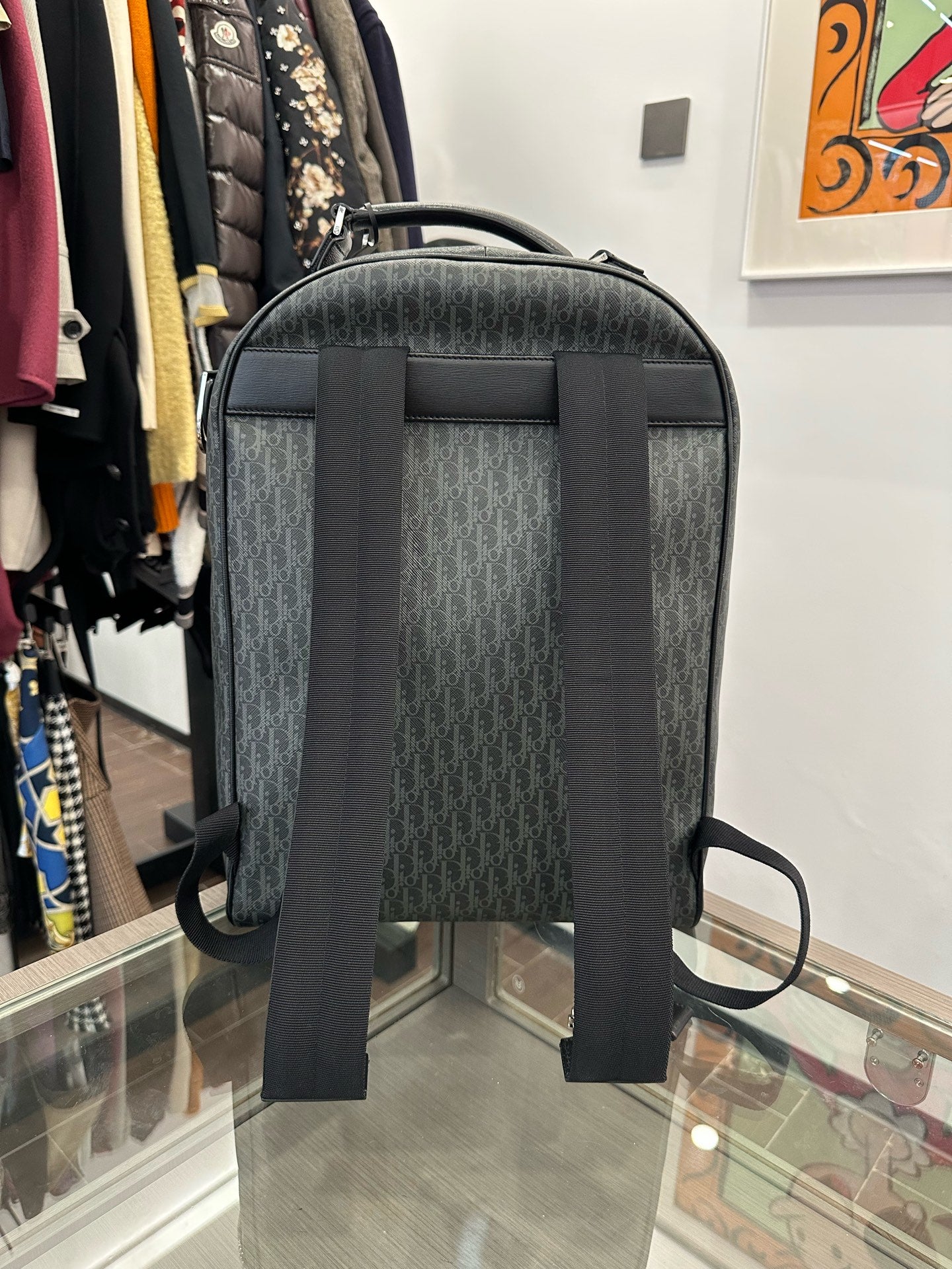 Dior - Dior Homme Oblique Backpack - Coated canvas with leather trim - Black - (medium)