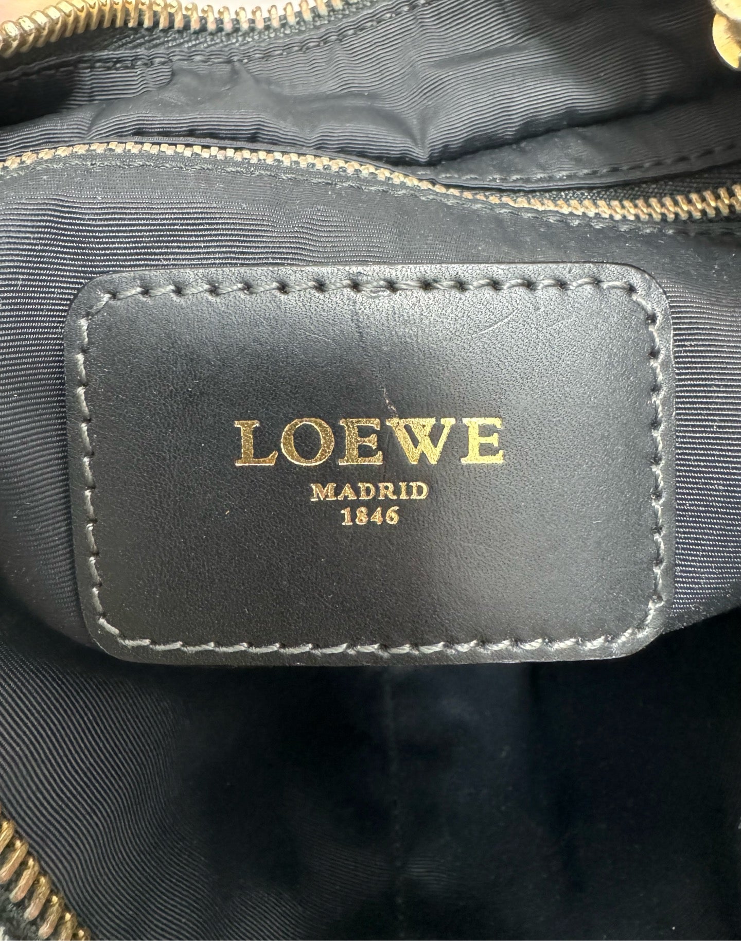 Loewe - Anagram Lock Shoulder Bag - Canvas with Leather Trim - Beige, Black - (medium)