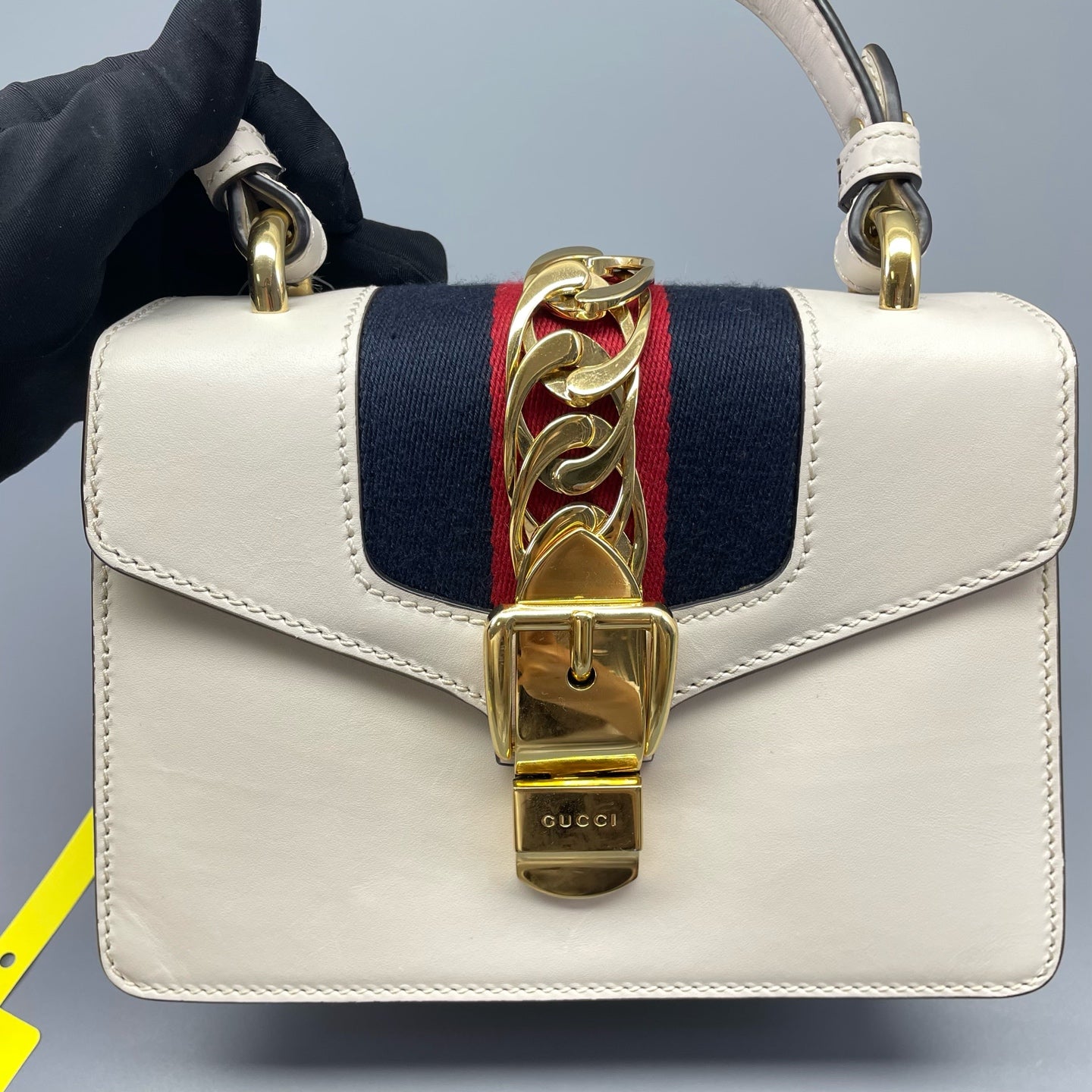 Gucci - Sylvie Top Handle Mini Bag - Leather - White - (small)