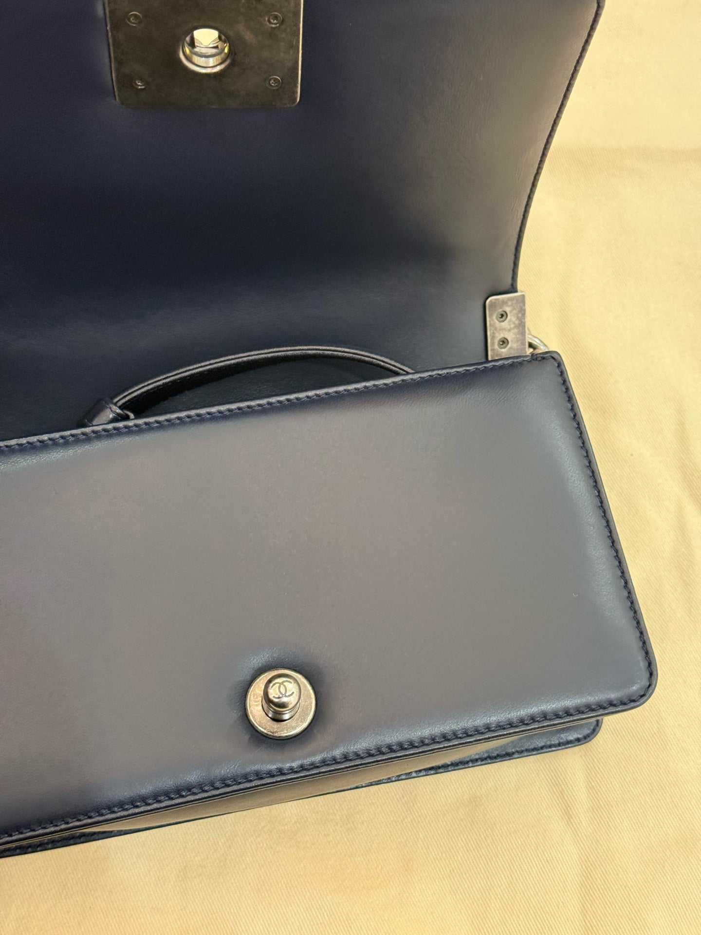 Chanel - Boy Bag Small - Lambskin leather - Navy - (small)