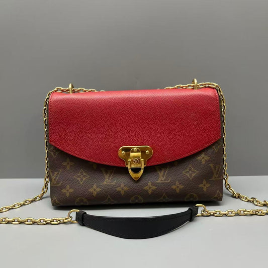 Louis Vuitton - Saint Placide - Monogram coated canvas and grained leather - Brown and Red - (small)