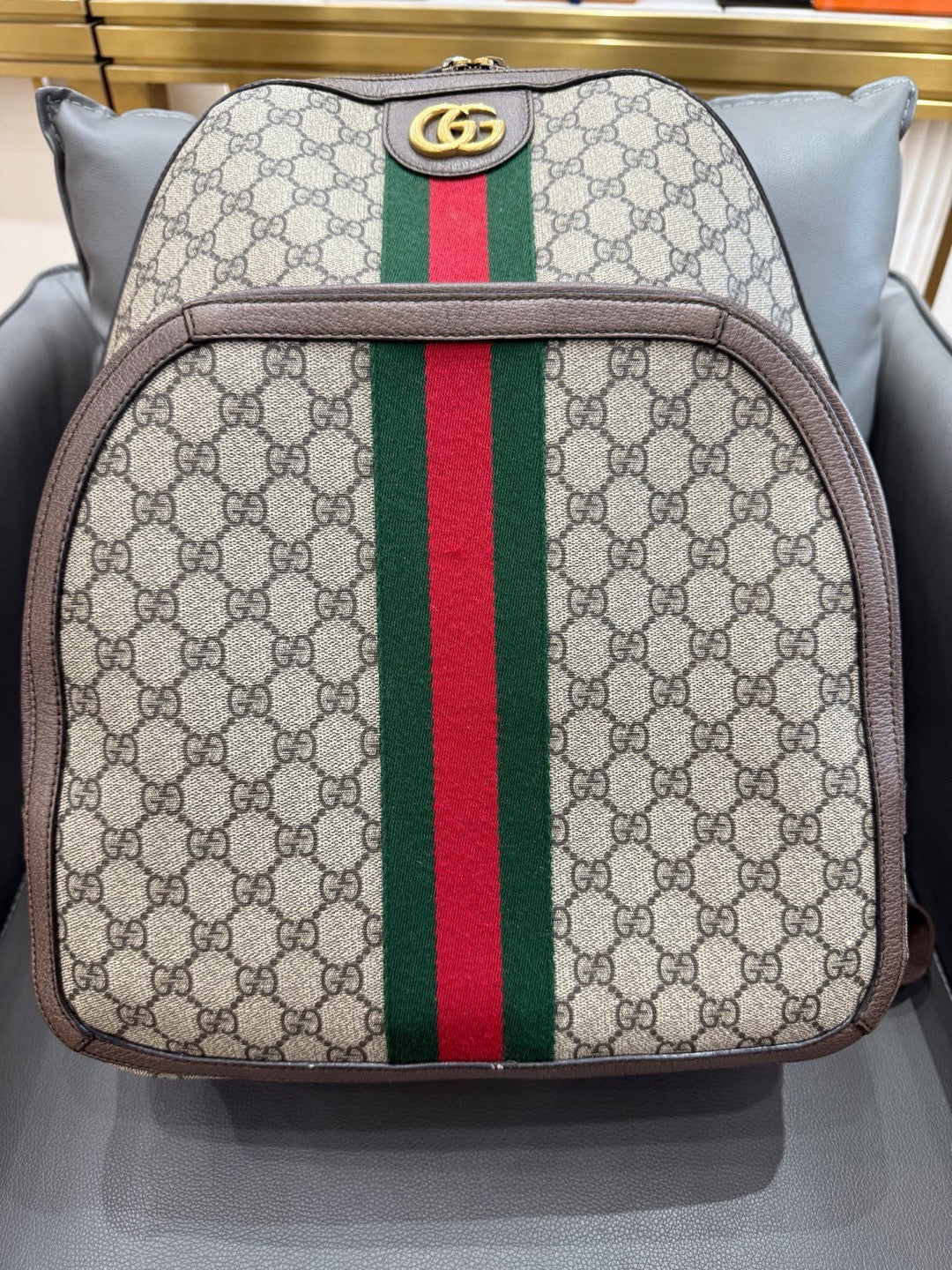 Gucci - Ophidia GG Supreme Canvas Backpack - GG Supreme canvas with leather trim - Brown - (medium)