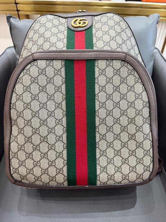 Gucci - Ophidia GG Supreme Canvas Backpack - GG Supreme canvas with leather trim - Brown - (medium)