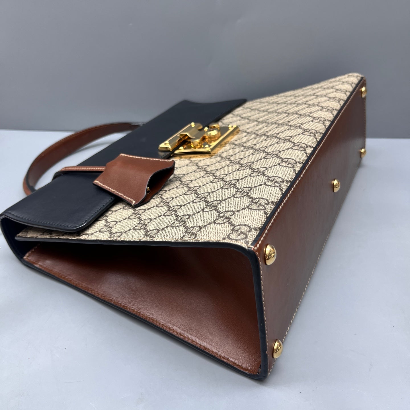 Gucci - Padlock Top Handle Satchel - GG Supreme canvas and smooth leather - Multicolour (Beige/Ebony GG Supreme, Black, Brown) - (Medium)