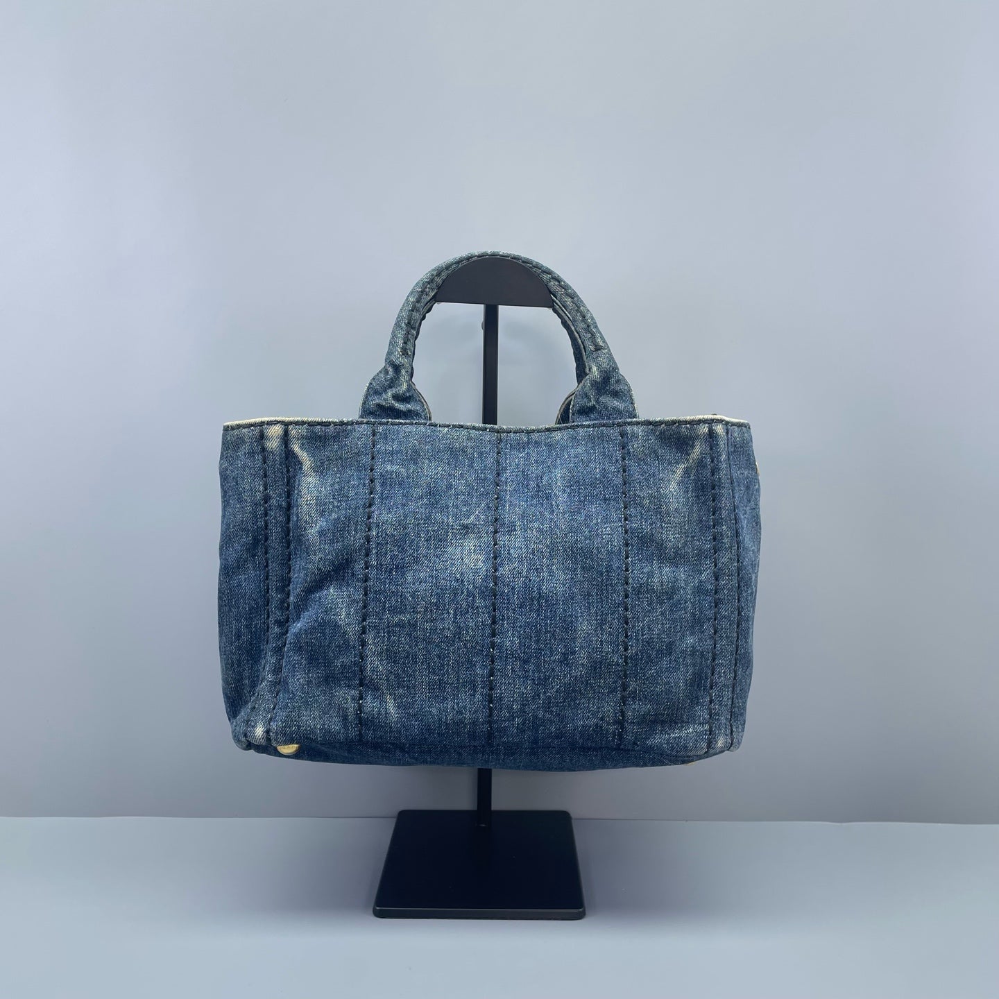 Prada - Canapa Tote - Denim - Blue - (Small)
