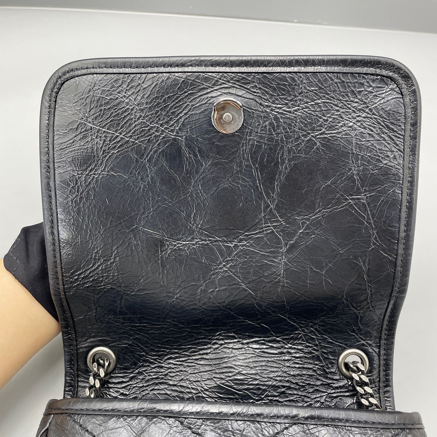 Saint Laurent - Niki Chain Wallet - Leather - Black - (mini)