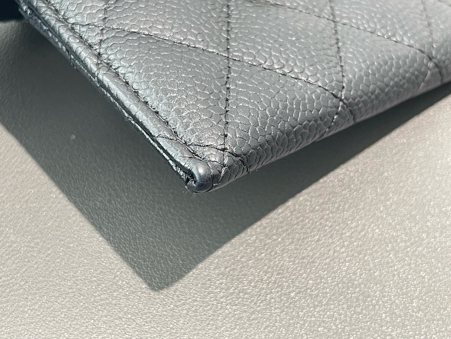 Chanel - CF Card Holder - Grained leather - Black - (mini)