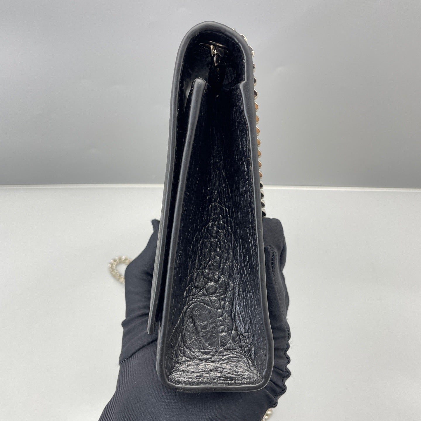 Saint Laurent - Kate Tassel Chain Bag - Crocodile-embossed leather - Black - (mini)