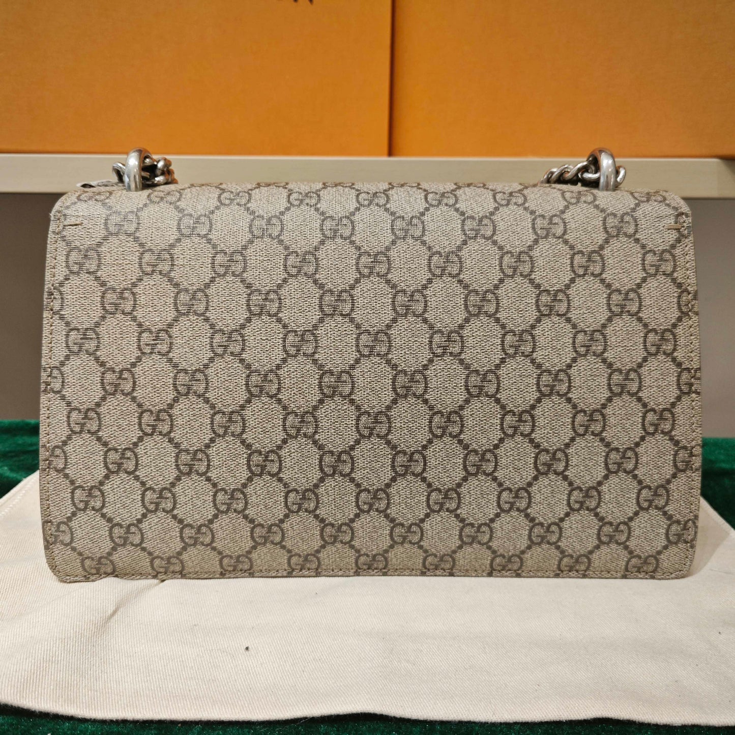 Gucci - Dionysus Shoulder Bag - GG Supreme coated canvas with suede and leather trim - Camel - (Medium)