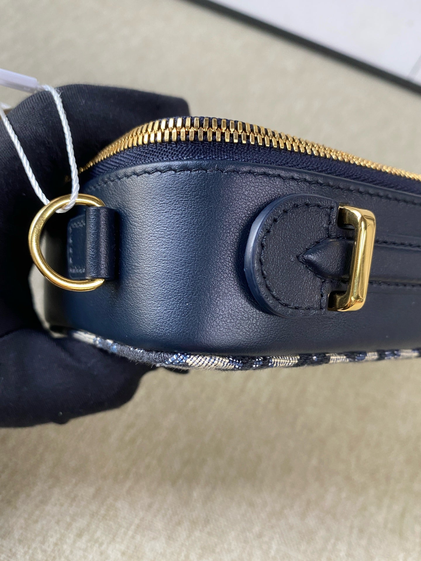 Dior - Montaigne Box Bag - Dior Oblique canvas with smooth calfskin leather trim - Blue - (mini)