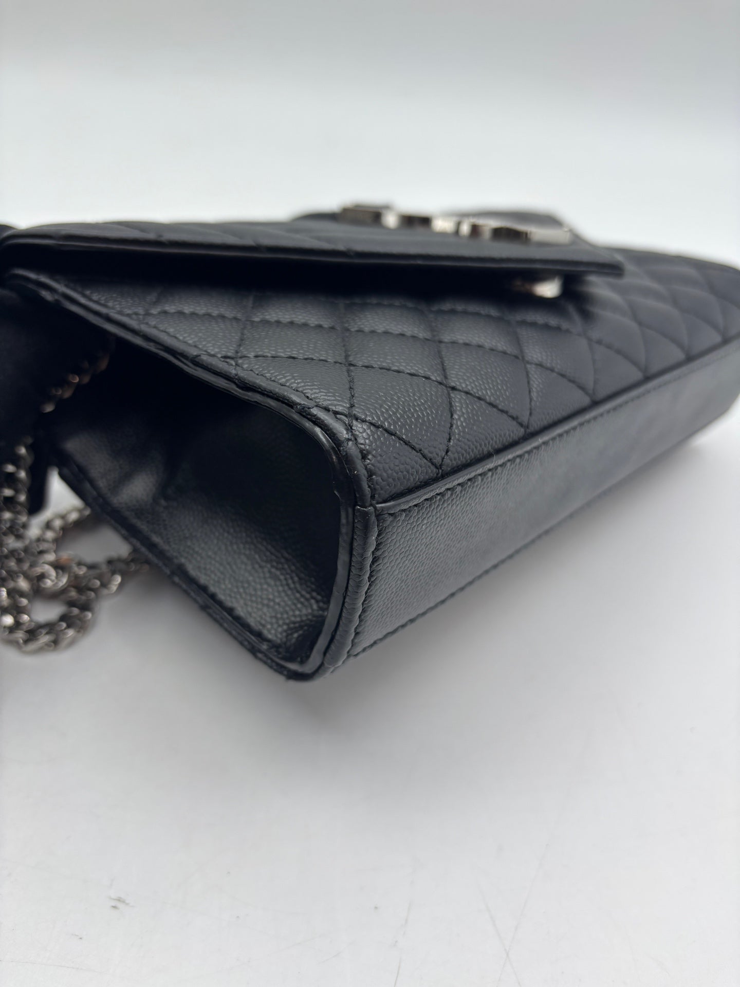 Saint Laurent - Envelope Chain Wallet - Caviar calfskin leather - Black - (Small)