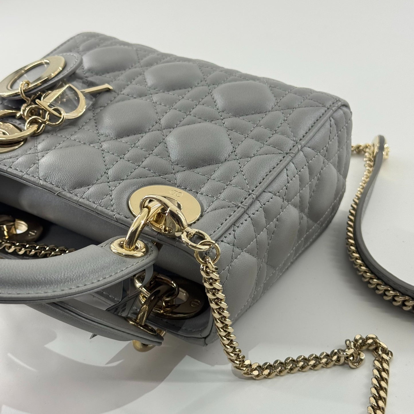 Dior - Lady Dior Mini - Lambskin leather - Grey - (mini)