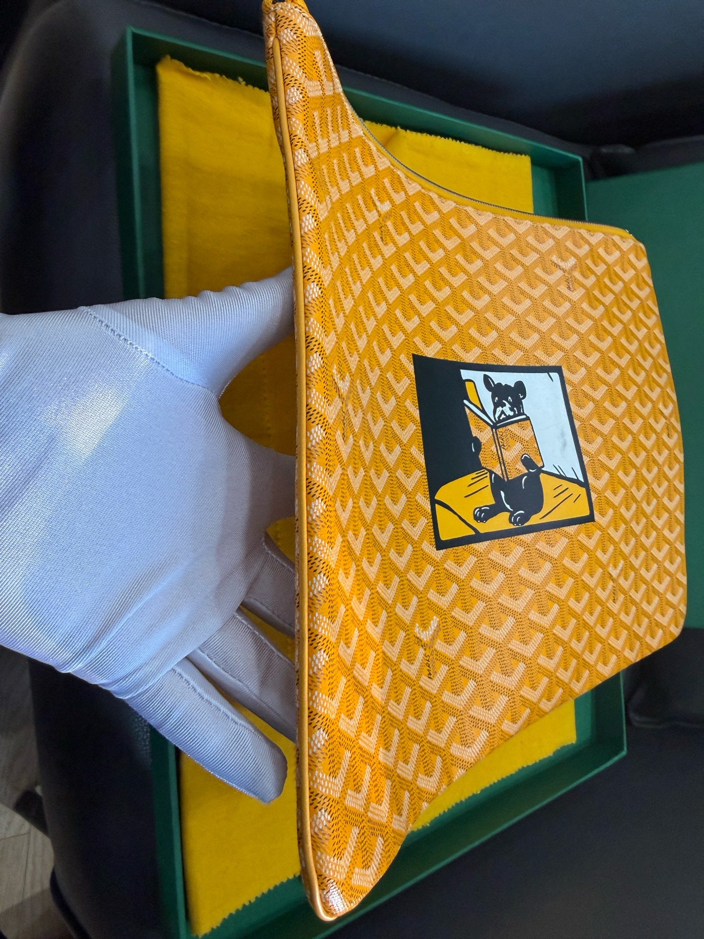 Goyard - Senat Clutch Pouch - Goyardine canvas with leather trim - Yellow - (Large)