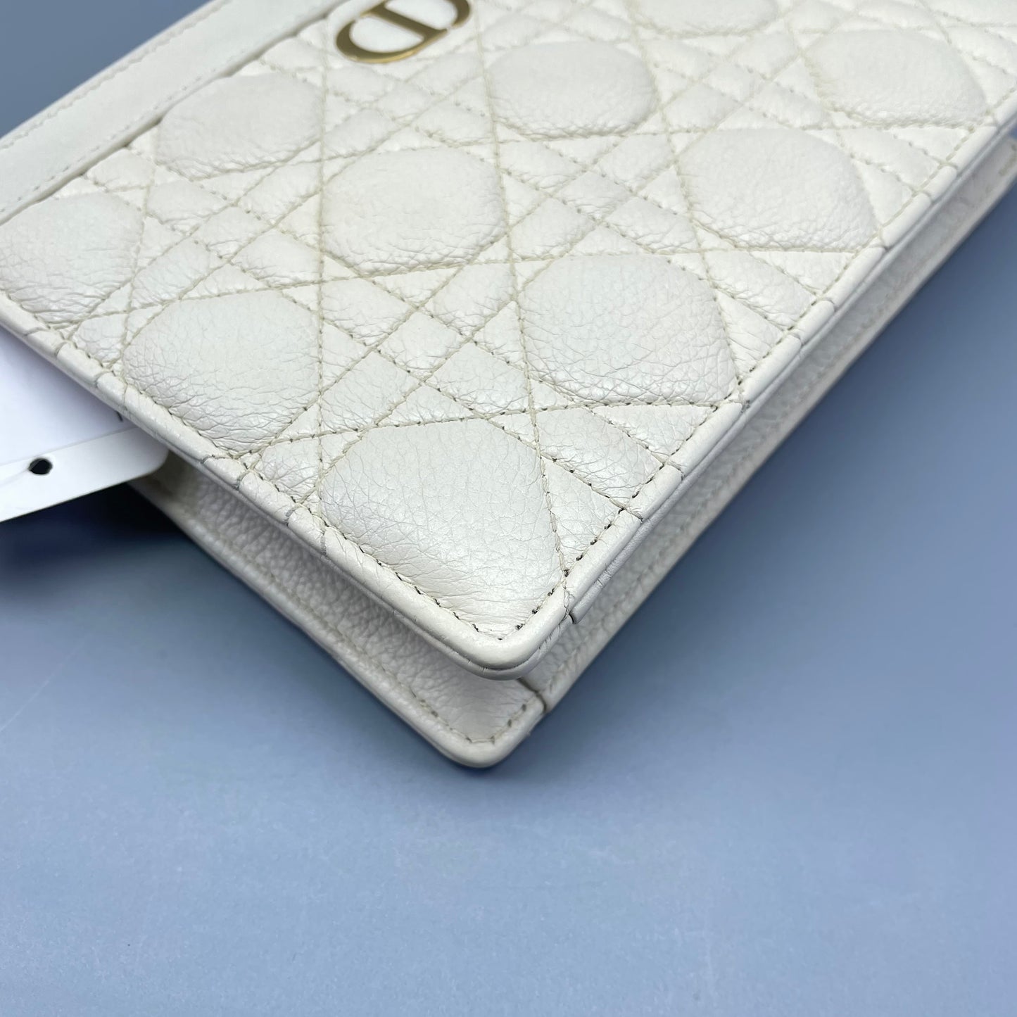 Dior - Caro Wallet On Chain (WOC) - Grained calfskin leather - White - (mini)