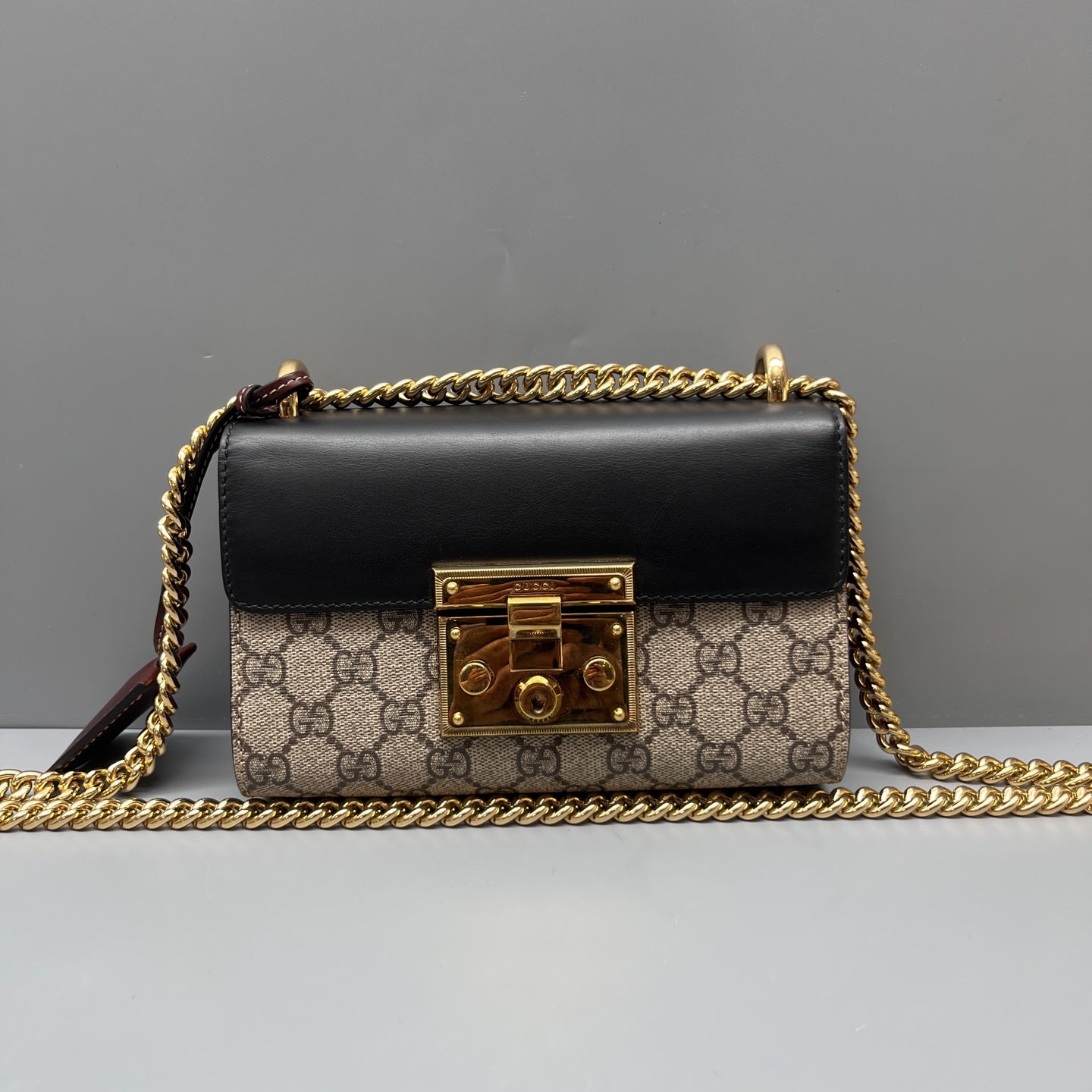 Gucci - Padlock GG Supreme Chain Shoulder Bag - GG Supreme coated canvas with smooth leather trim - Multicolour (Beige/Ebony, Black, Brown) - (small)