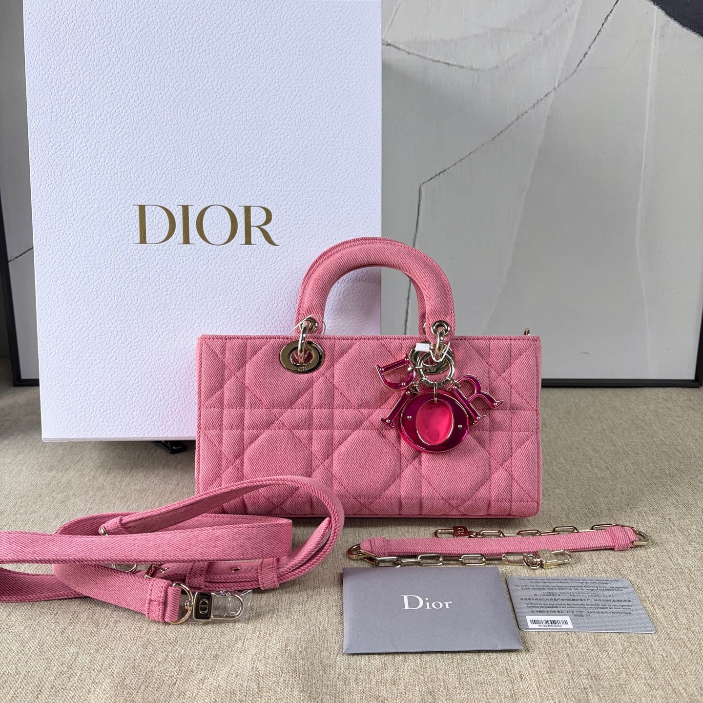 Dior - D-Joy Bag - Denim - Pink - (Medium)