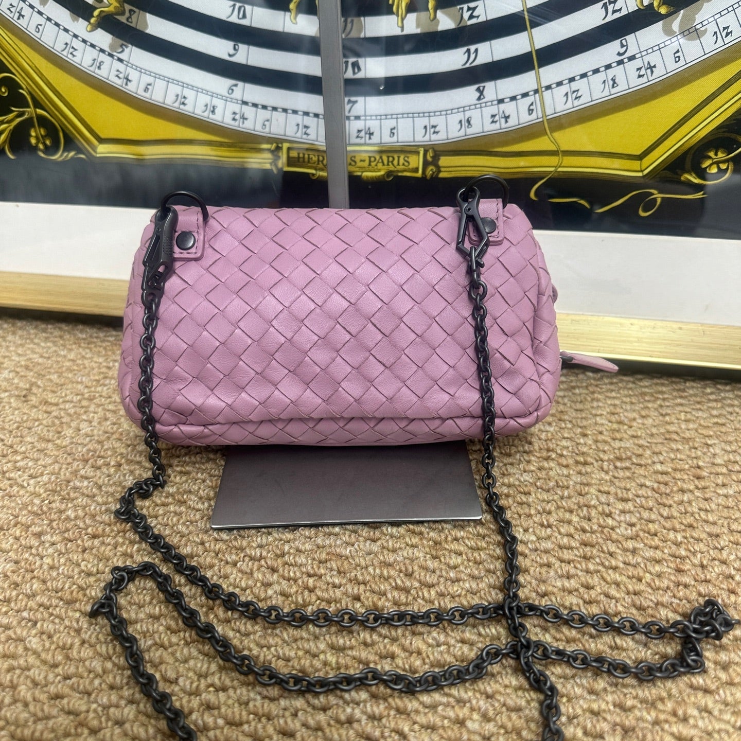 Bottega Veneta - Mini Intrecciato Chain Crossbody Bag - Leather - Purple - (small)
