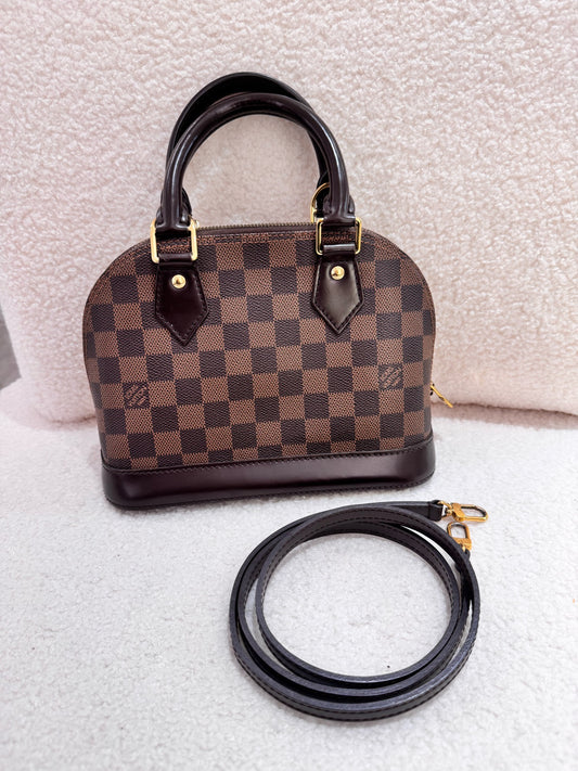 Louis Vuitton - Alma BB - Damier Ebene coated canvas with smooth leather trim - Brown - (mini)