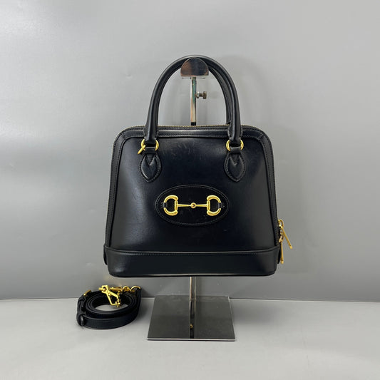 Gucci - 1955 Horsebit Dome Bag - Leather - Black - (medium)