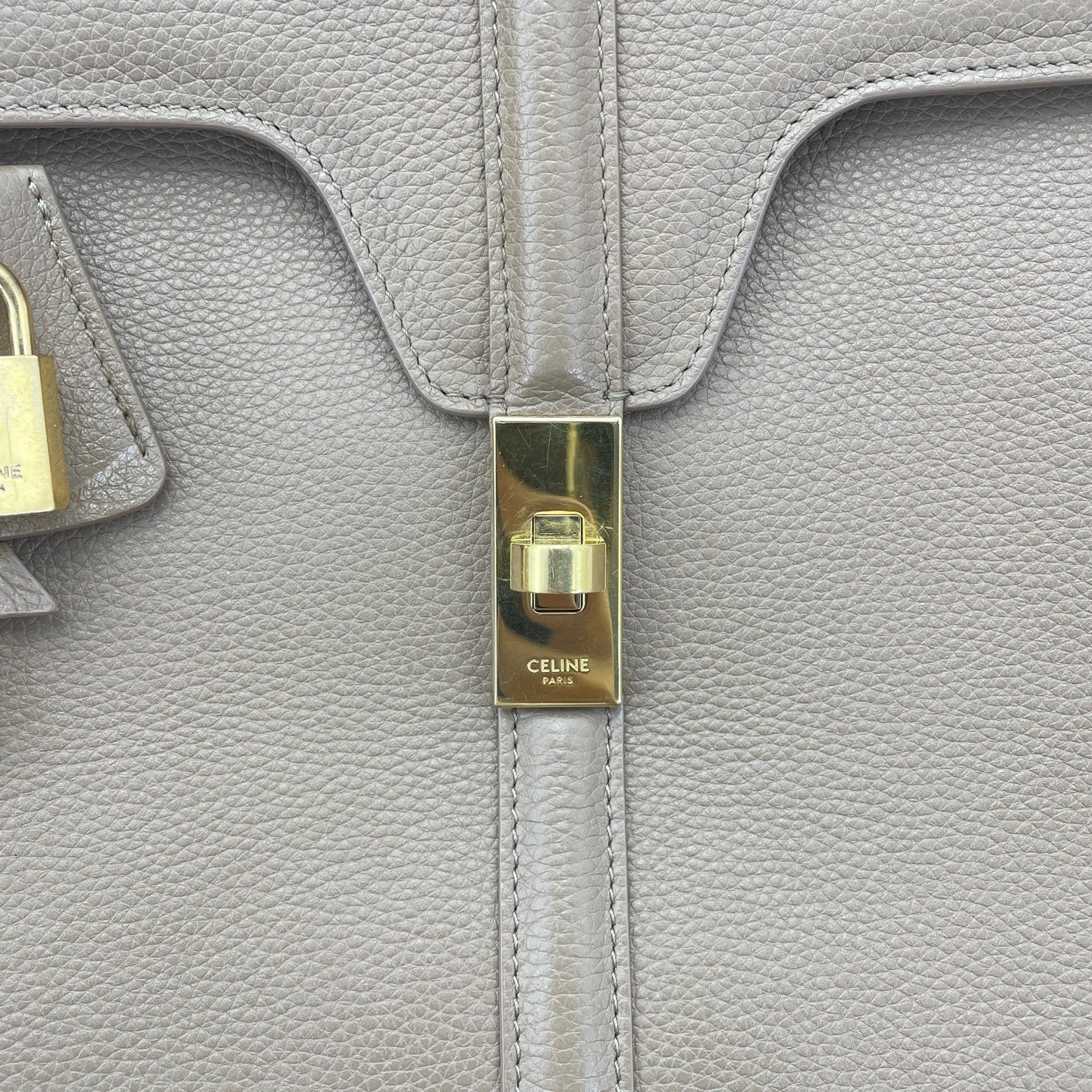 Celine - Soft 16 Handbag - Grained leather - Beige - (medium)