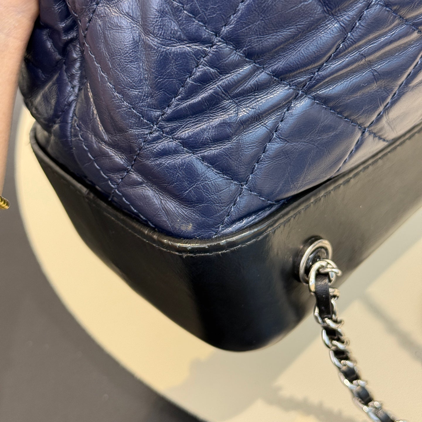 Chanel - Gabrielle Backpack - Aged Calfskin Leather - Blue and Black - (Medium)