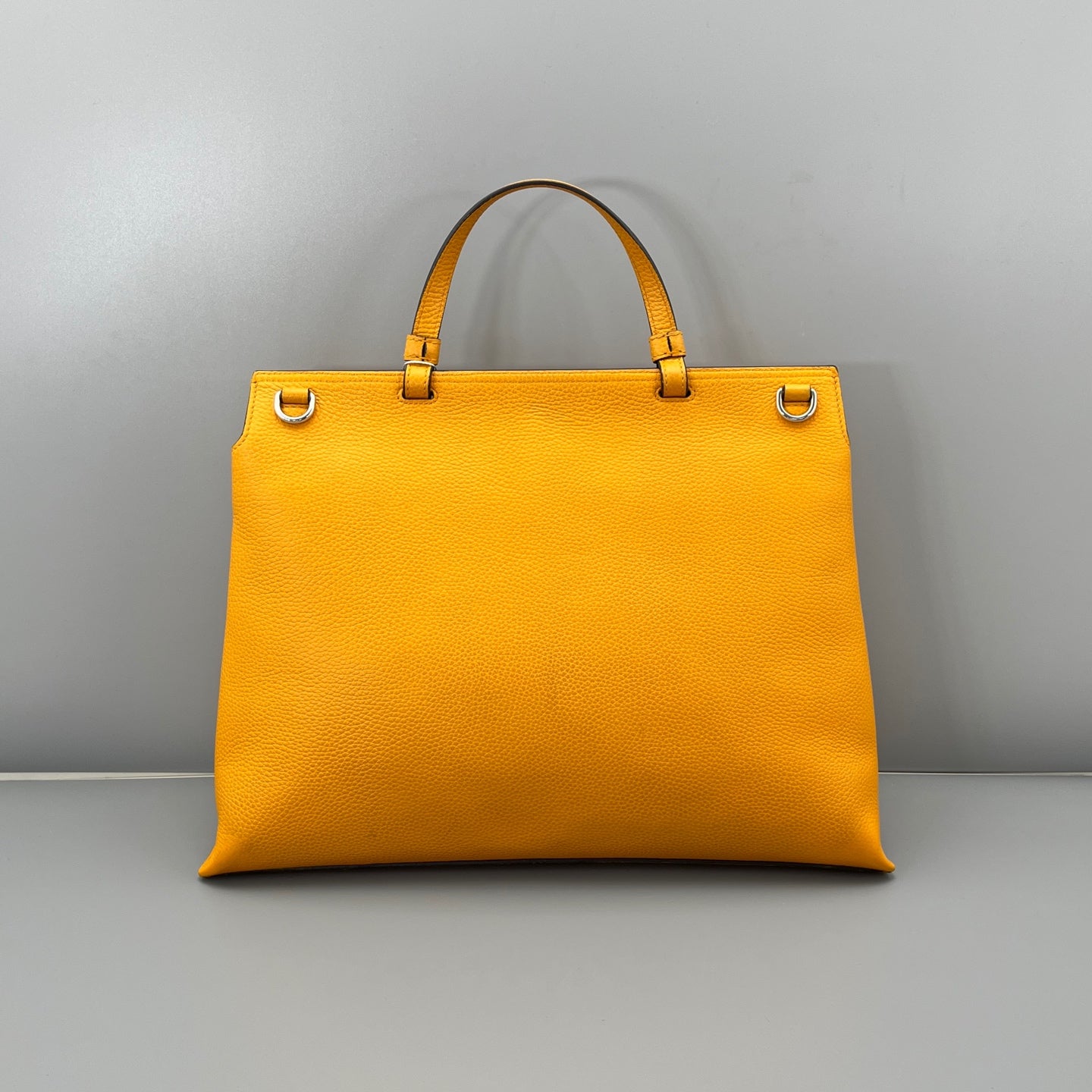 Gucci - Bamboo Top Handle Handbag - Grained leather - Yellow - (medium)