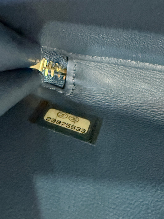 Chanel - Flap Bag with Top Handle - Caviar leather - Blue - (Small)