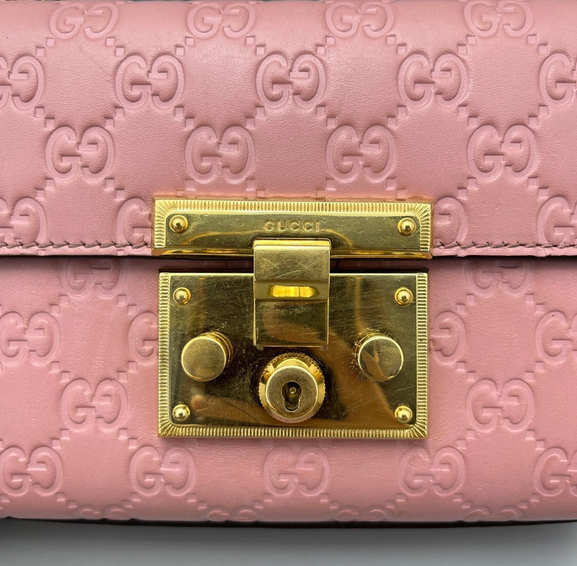 Gucci - Padlock Mini Bag - Gucci Signature Leather - Pink - (mini)