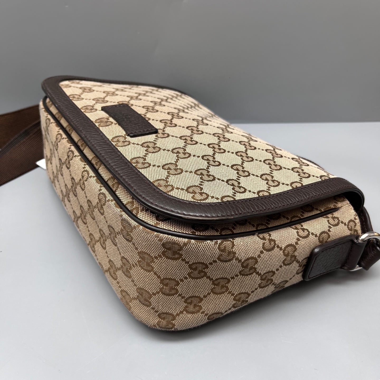 Gucci - GG Monogram Canvas Messenger Bag - Canvas and Leather - Beige and Brown - (Medium)