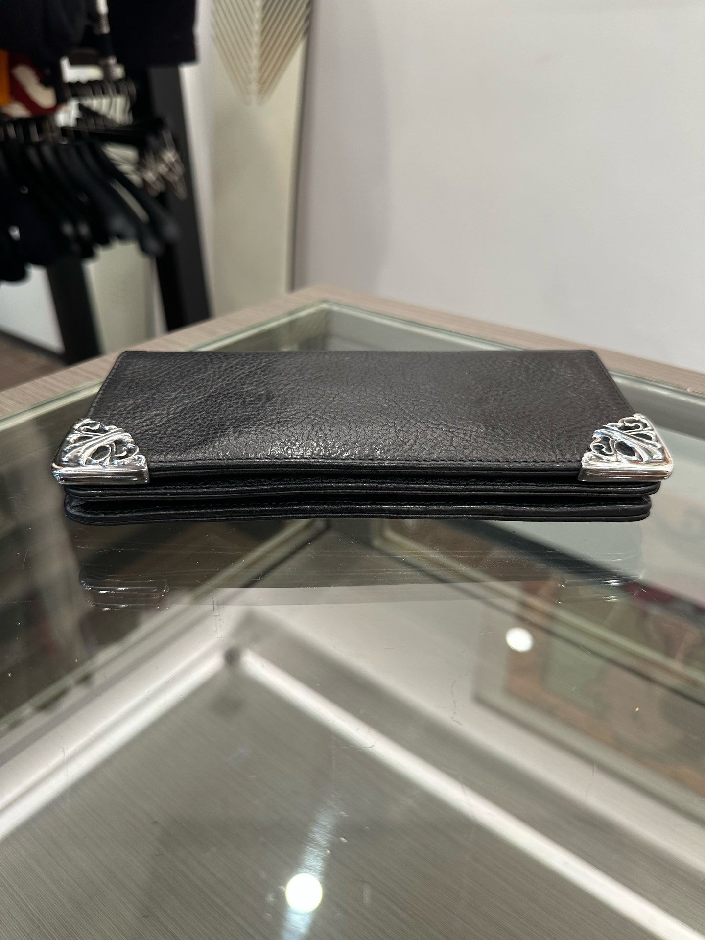 Chrome Hearts - Four-Corner Cross Silver Decoration Long Flap Wallet - Leather - Black - (large)