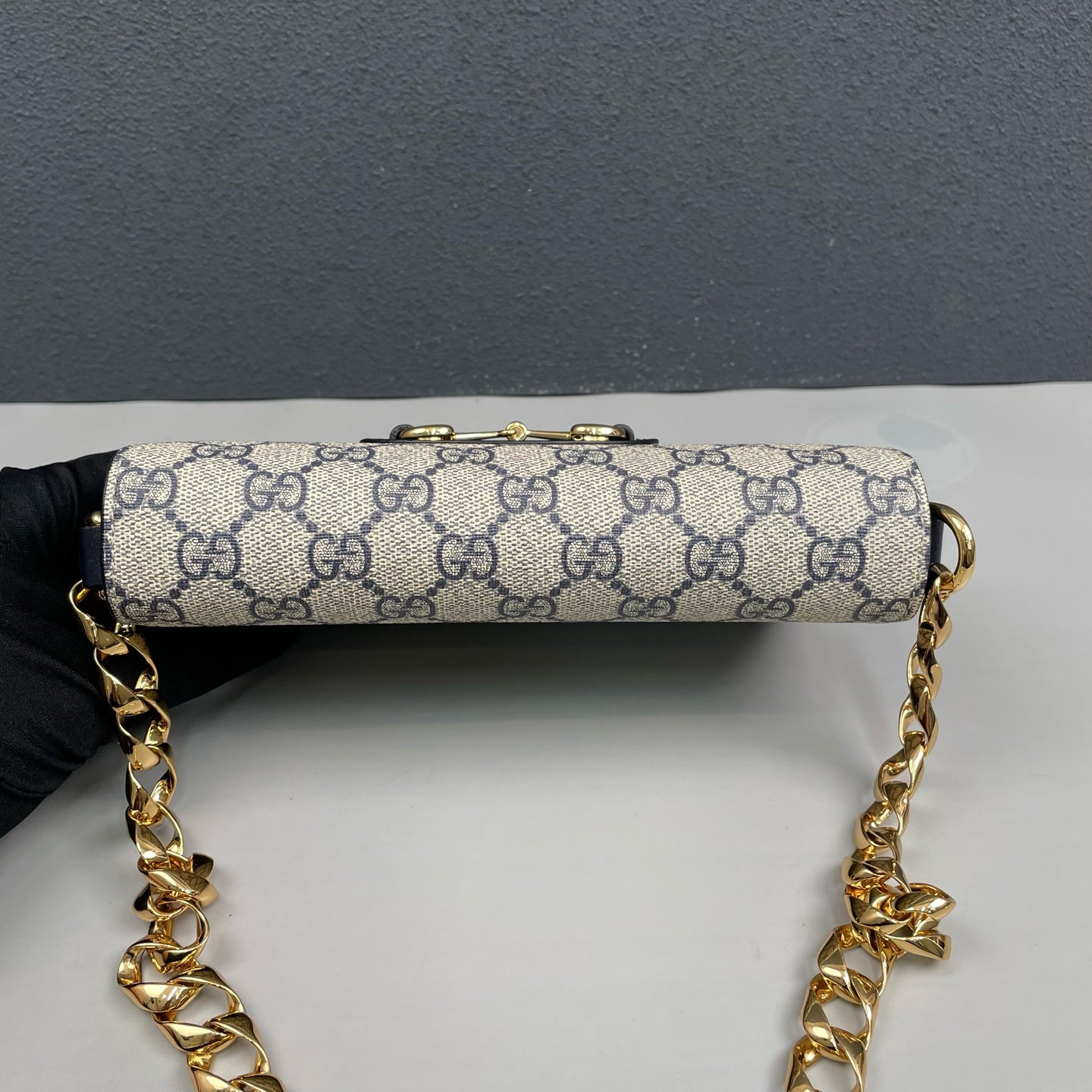 Gucci - Horsebit 1955 Mini Bag - GG Supreme canvas with leather trim - Blue - (mini)