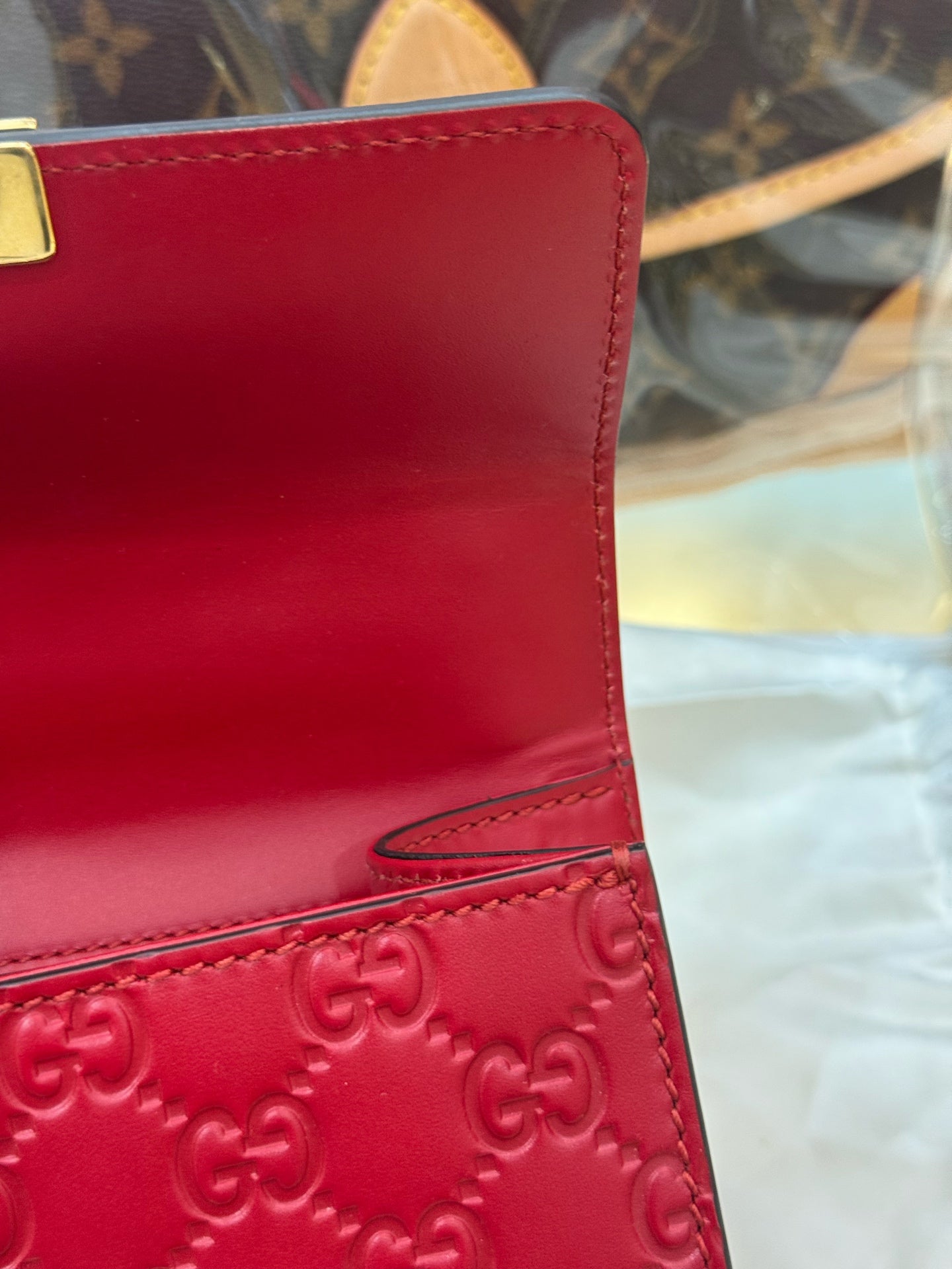 Gucci - Padlock - Guccissima embossed leather - Red - (small)