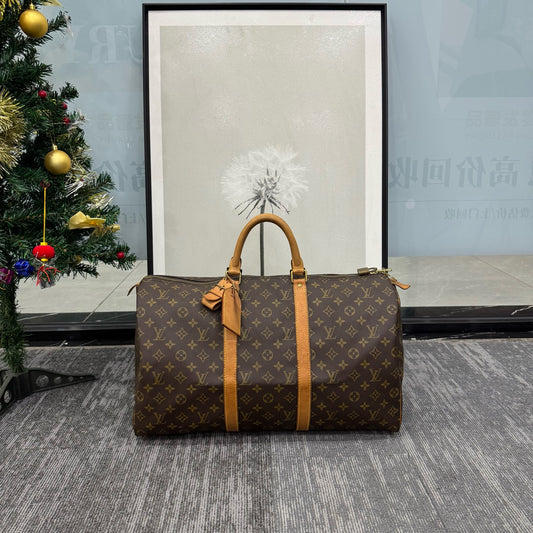 Louis Vuitton - Keepall 50 - Monogram coated canvas with Vachetta leather trim - Brown - (large)
