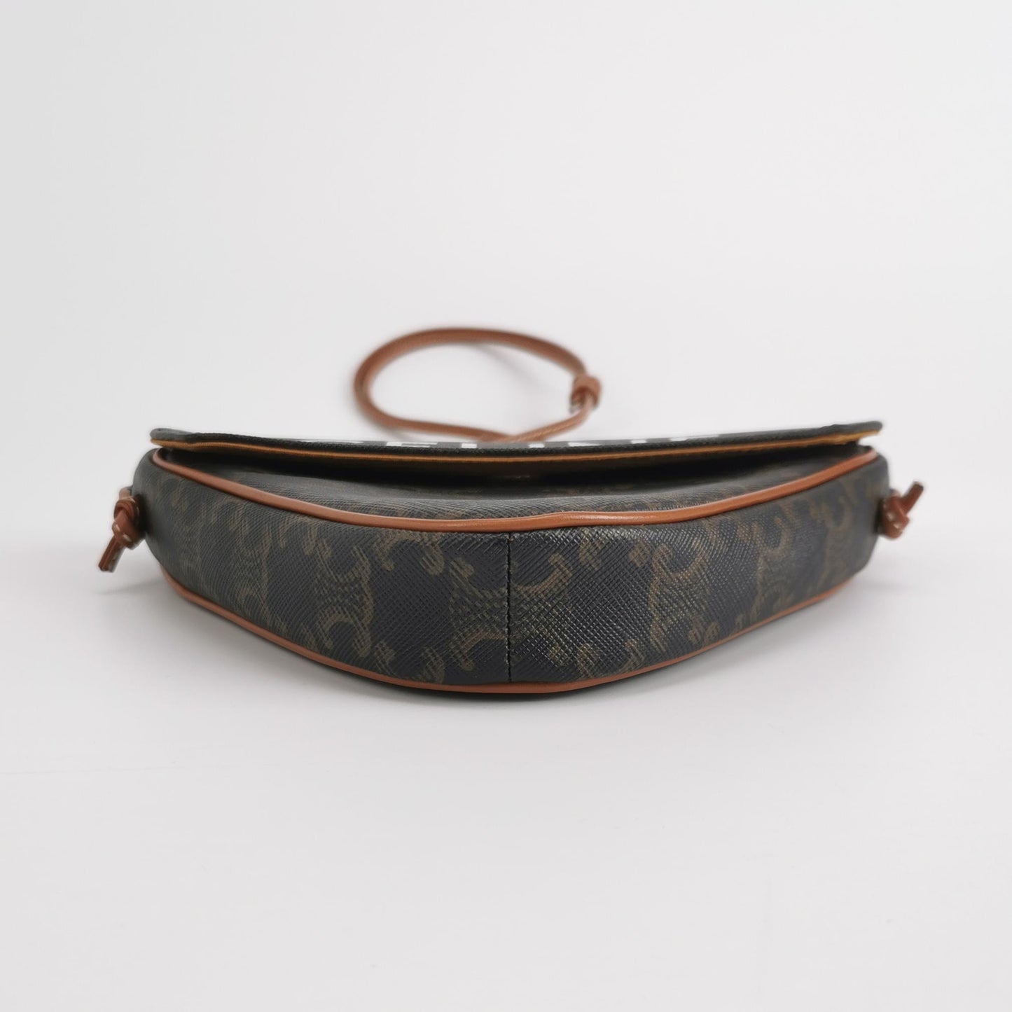 Celine - Triomphe Canvas Triangle Bag - Triomphe Canvas with Calfskin Leather trim - Brown - (mini)