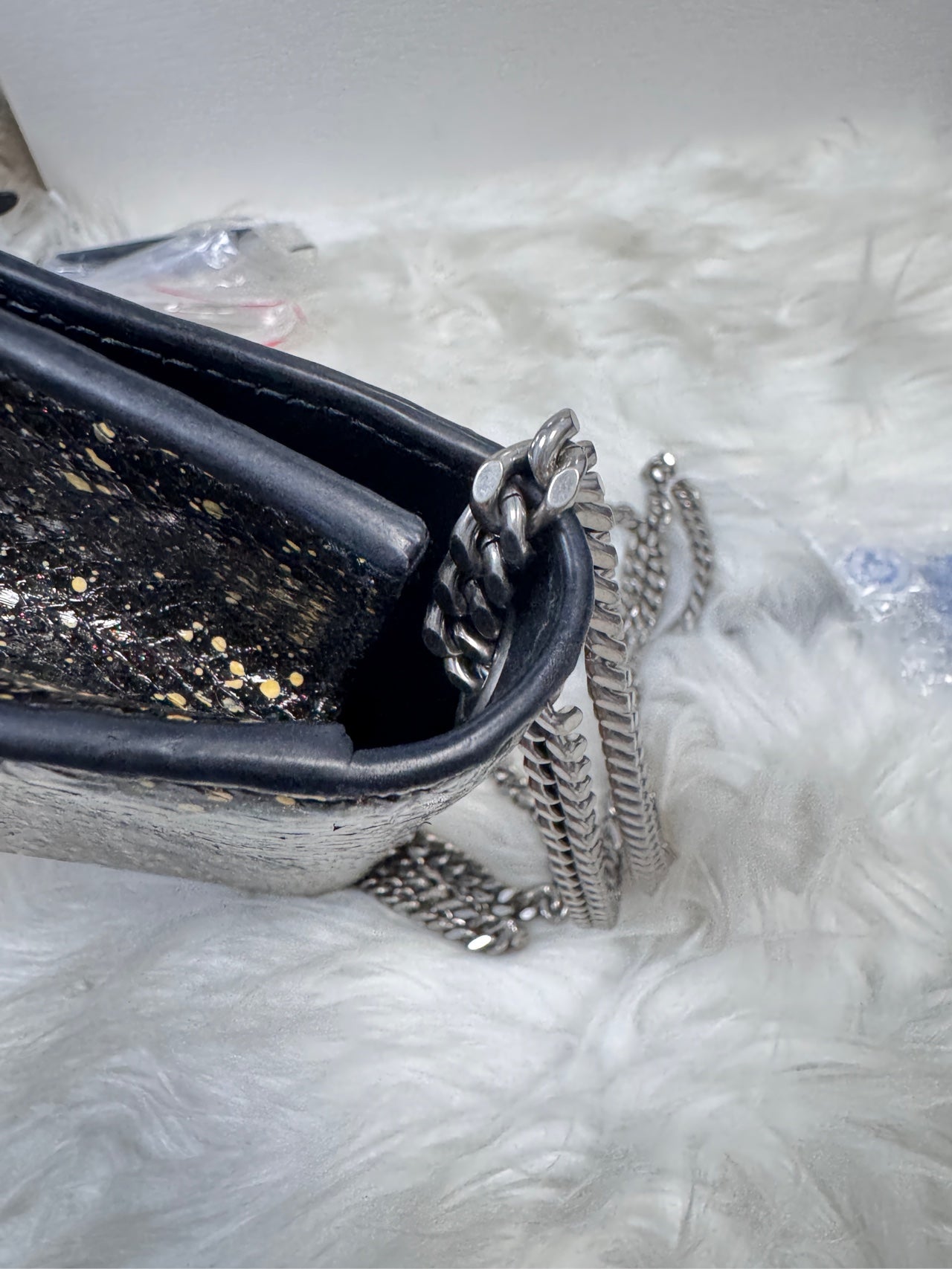 Saint Laurent - Kate - Leather with imitation snakeskin embossing - Black - (Small)
