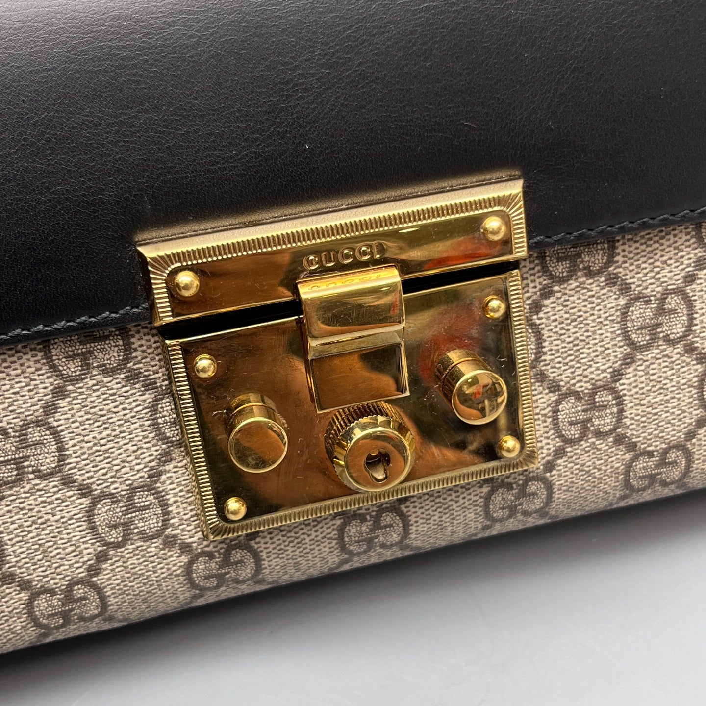 Gucci - Padlock GG Supreme Chain Shoulder Bag - GG Supreme coated canvas with smooth leather trim - Multicolour (Beige/Ebony, Black, Brown) - (small)