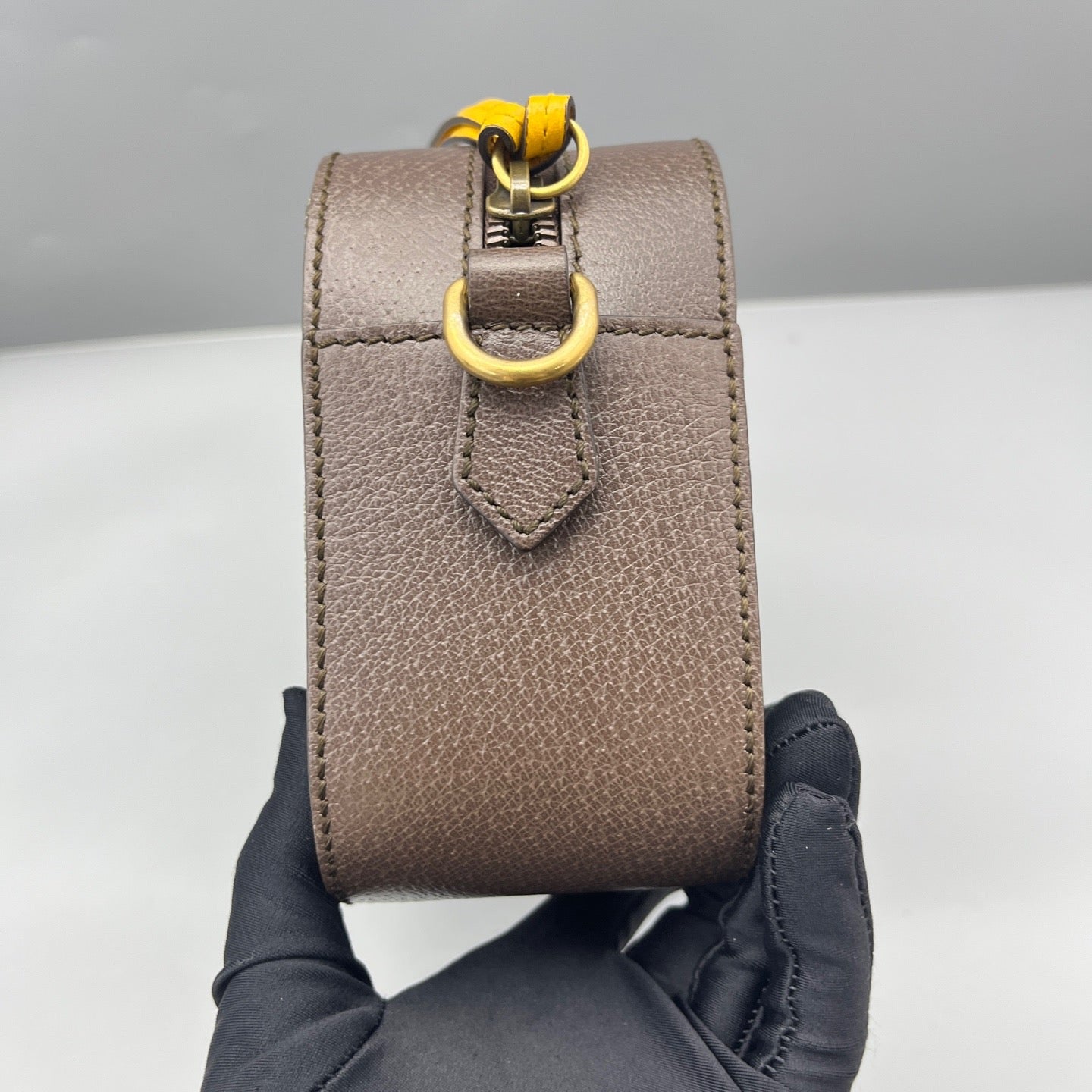 Gucci - Tiger Head Camera Bag - GG Supreme coated canvas with grained leather trim and textile lining - Ebony/Brown with Beige Monogram and Green/Red/Yellow accents - (Small)