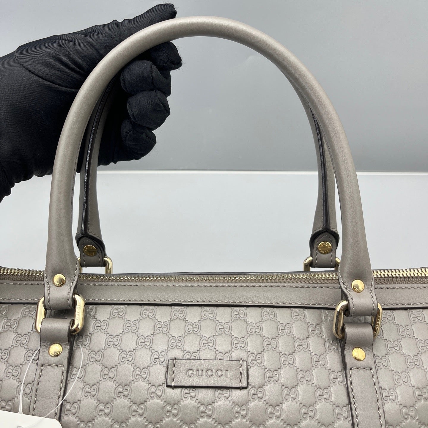 Gucci - Microguccissima Boston Bag - Leather - Grey - (medium)