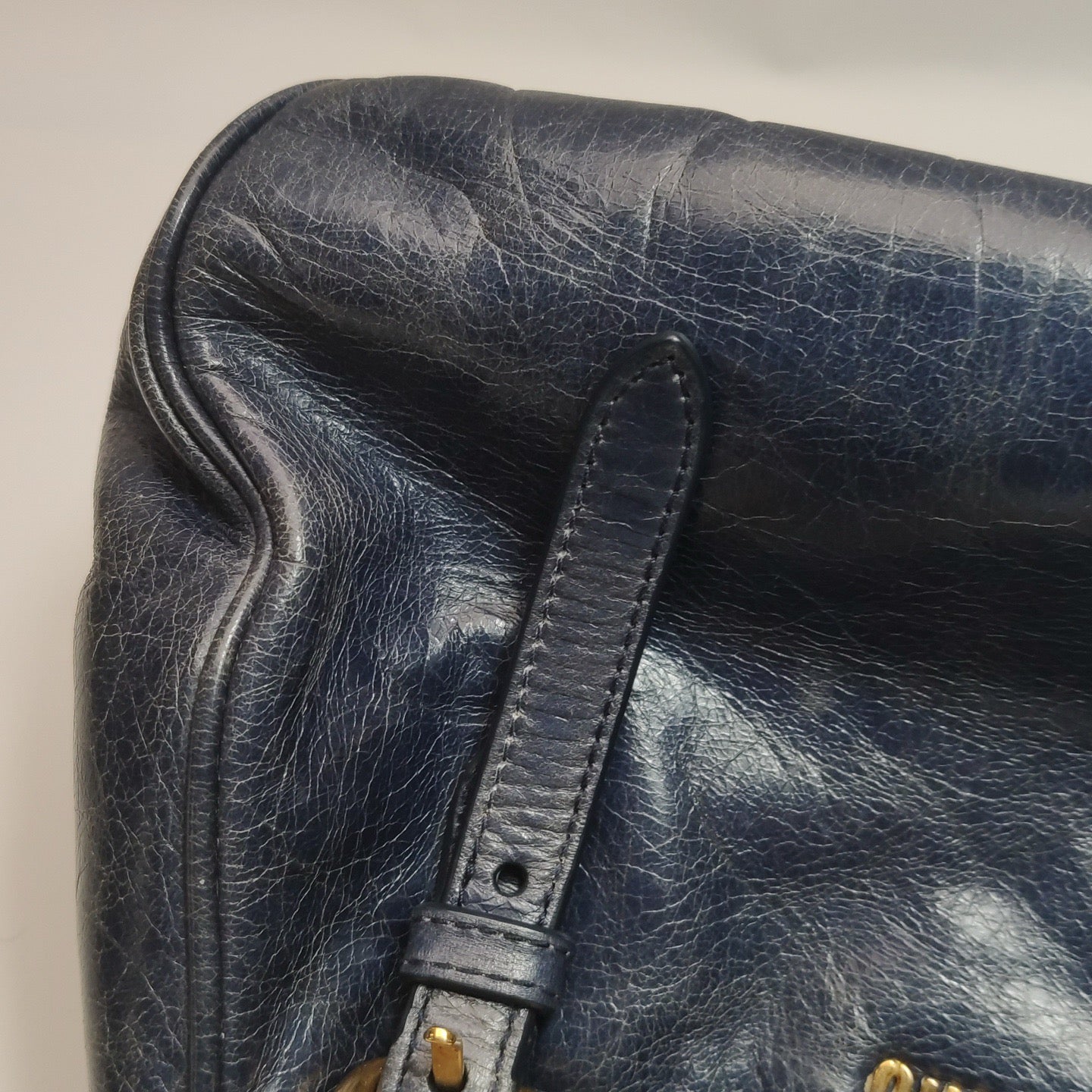 Miu Miu - Vitello Lux Bow Satchel - Cowhide leather - Navy - (Medium)