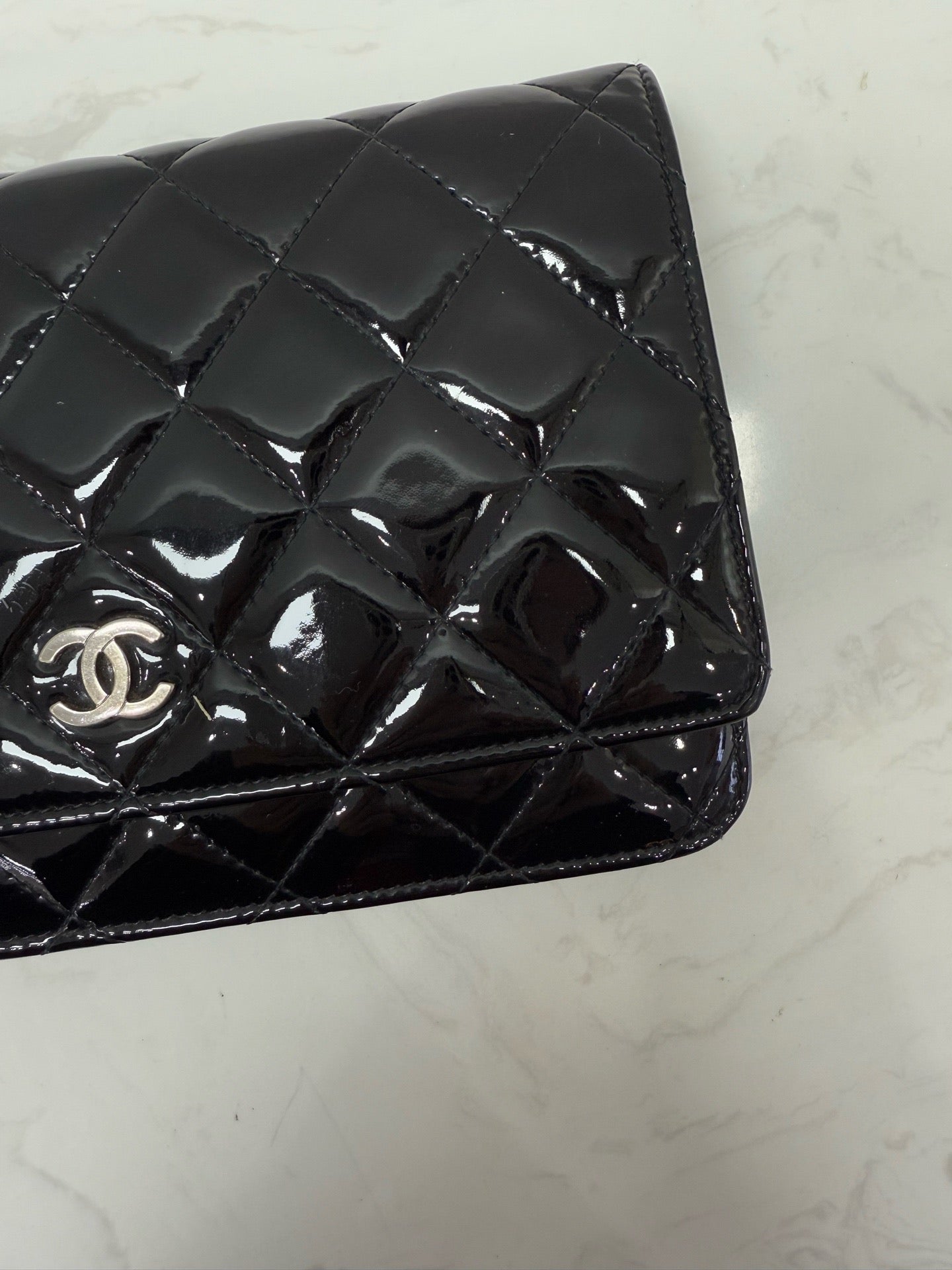 Chanel - Wallet On Chain (WOC) - Patent leather - Black - (mini)