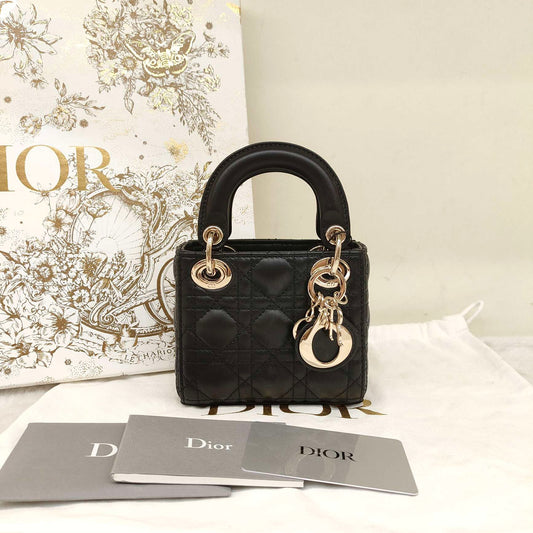 Dior - Lady Dior Supermini - Lambskin leather - Black - (mini)