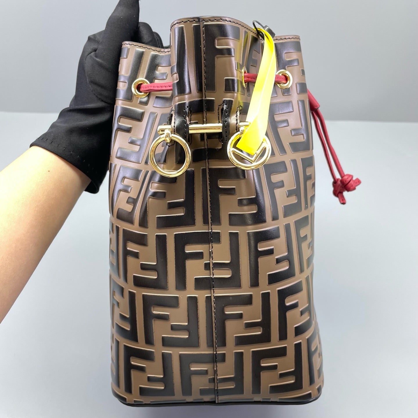 Fendi - Monogram Drawstring Bucket Bag - Leather - Brown - (medium)