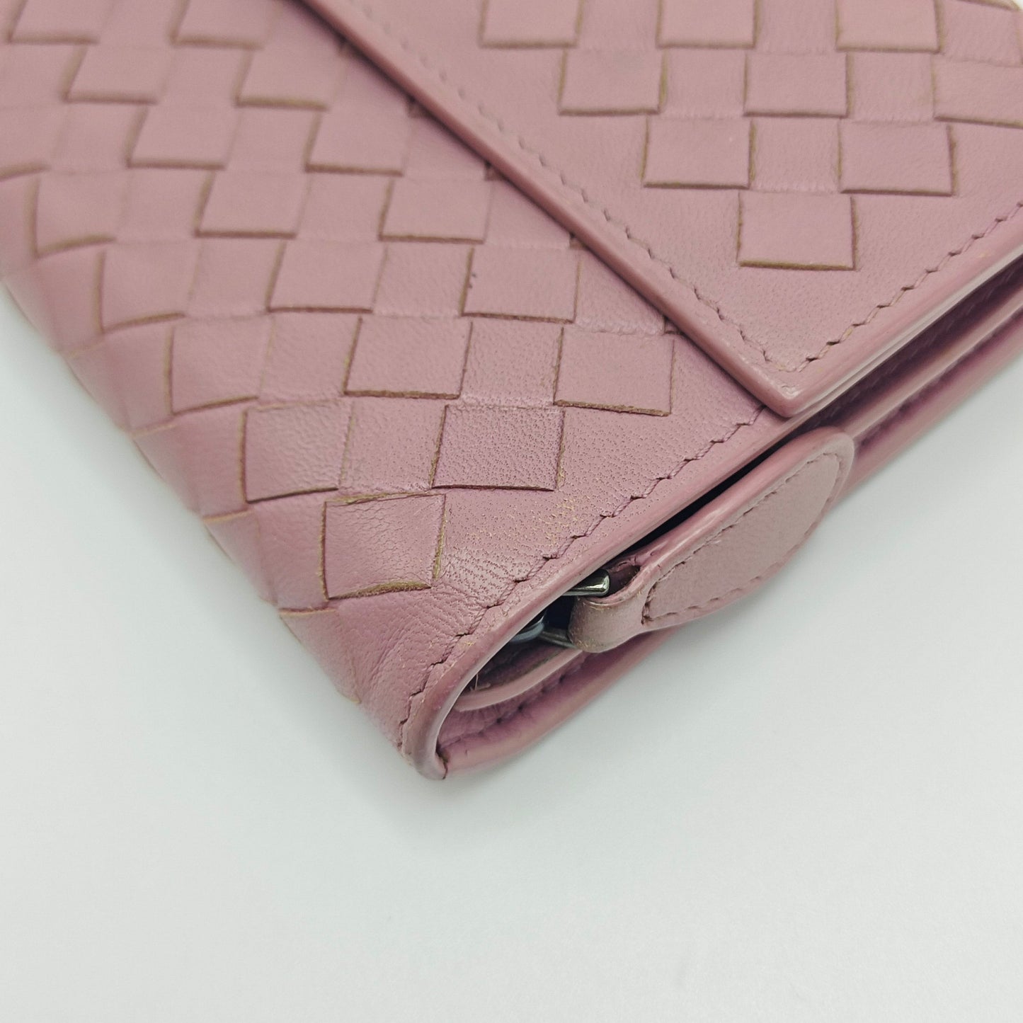 Bottega Veneta - Long Woven Wallet - Leather - Pink - (medium)