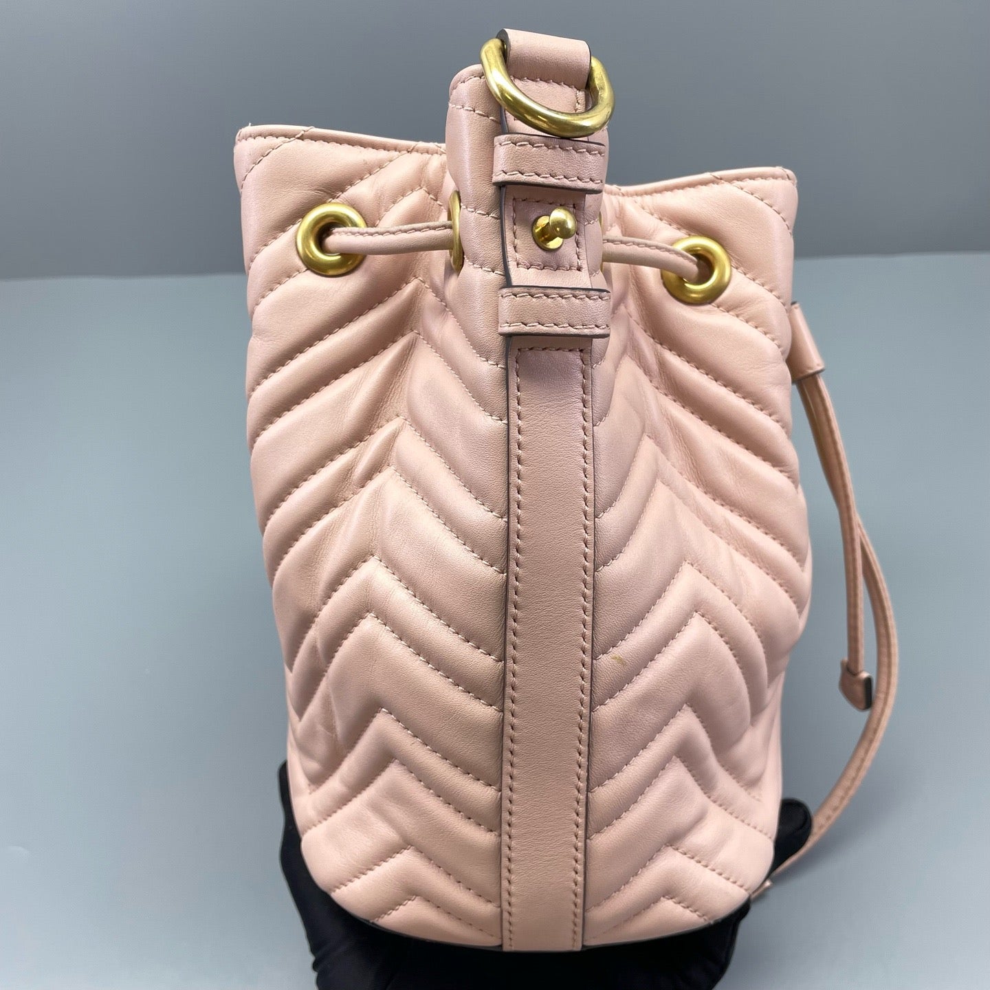 Gucci - GG Marmont Matelassé Bucket Bag - Leather - Pink - (Small)
