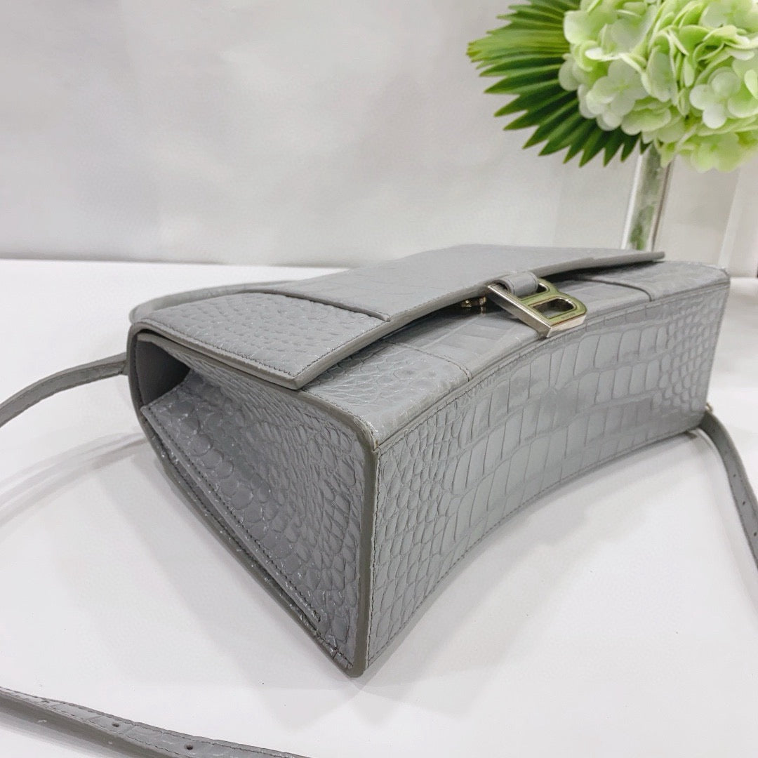 Balenciaga - Hourglass Top Handle Bag - Leather - Grey - (large)