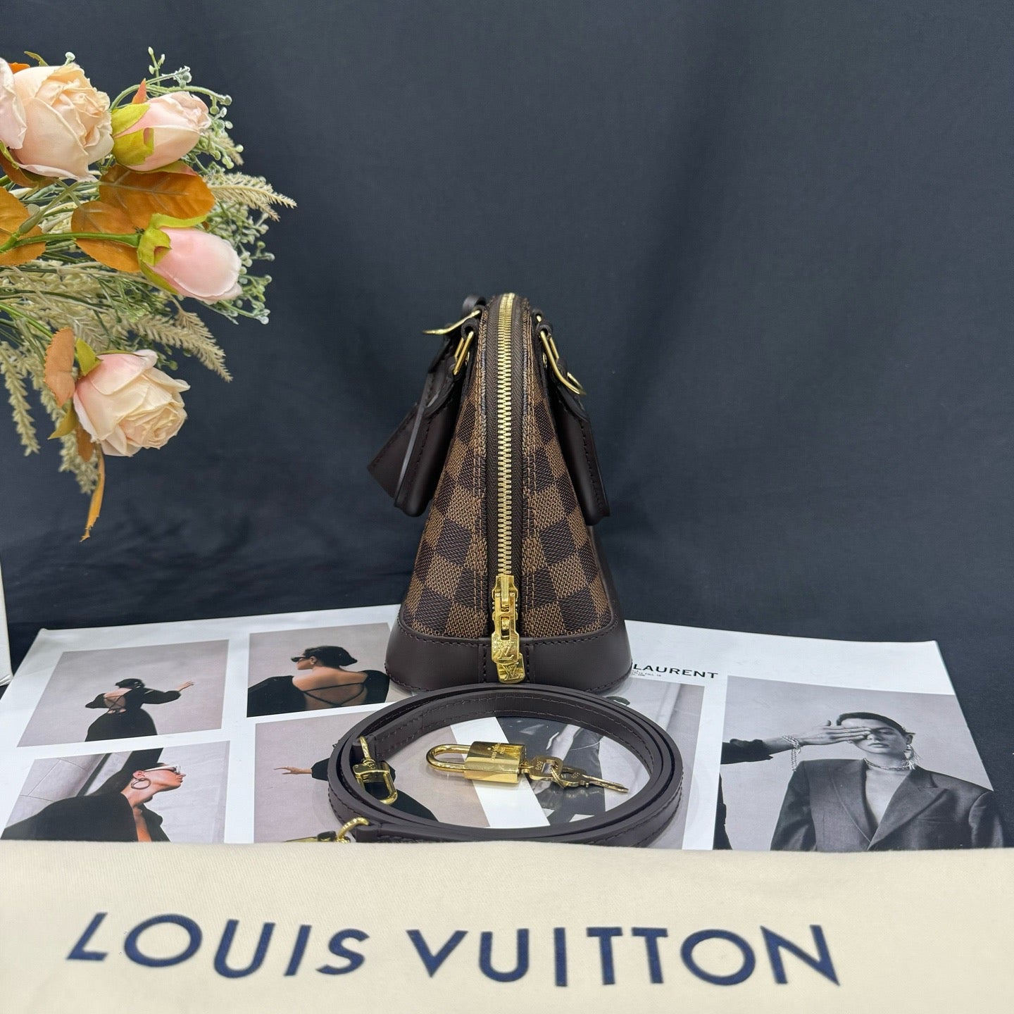 Louis Vuitton - Alma BB - Damier Ebene coated canvas with smooth leather trim - Brown - (mini)