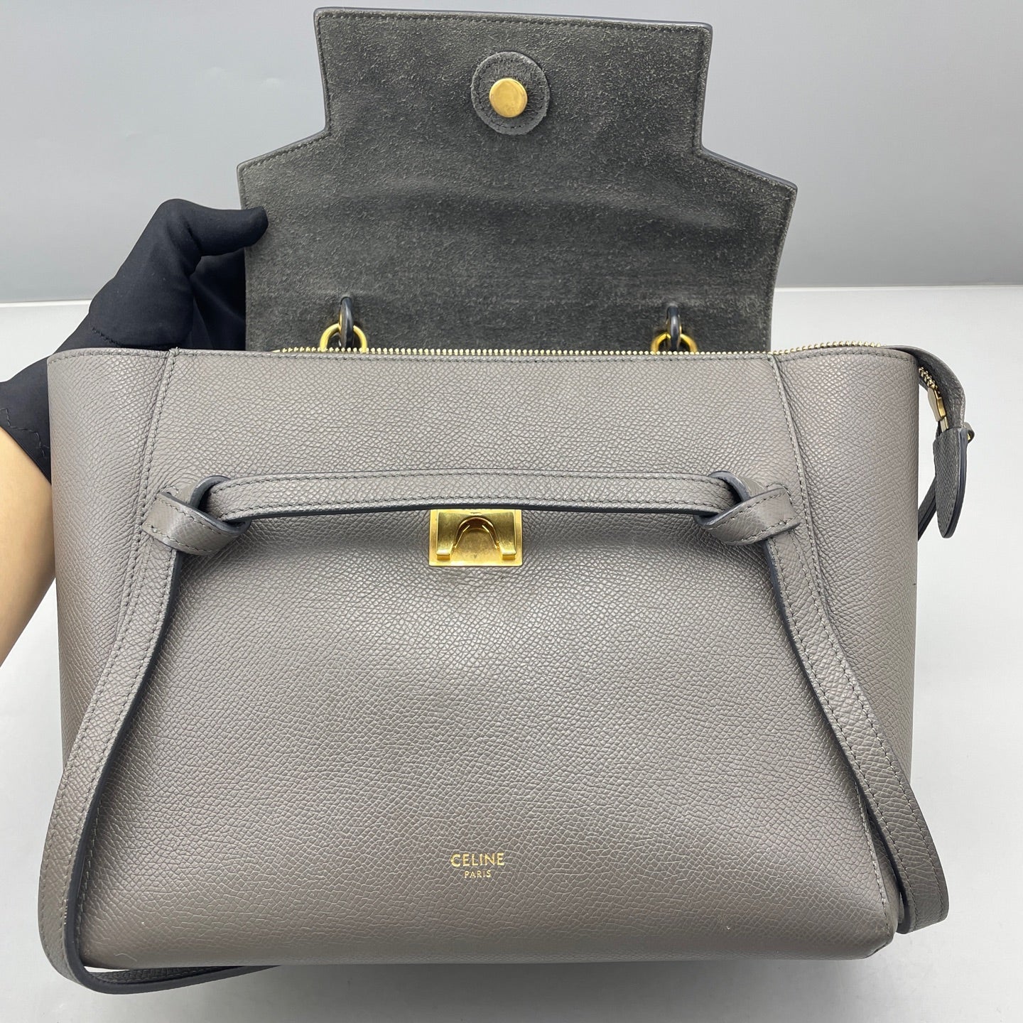 Celine - Belt Bag - Grained calfskin leather - Grey - (small)