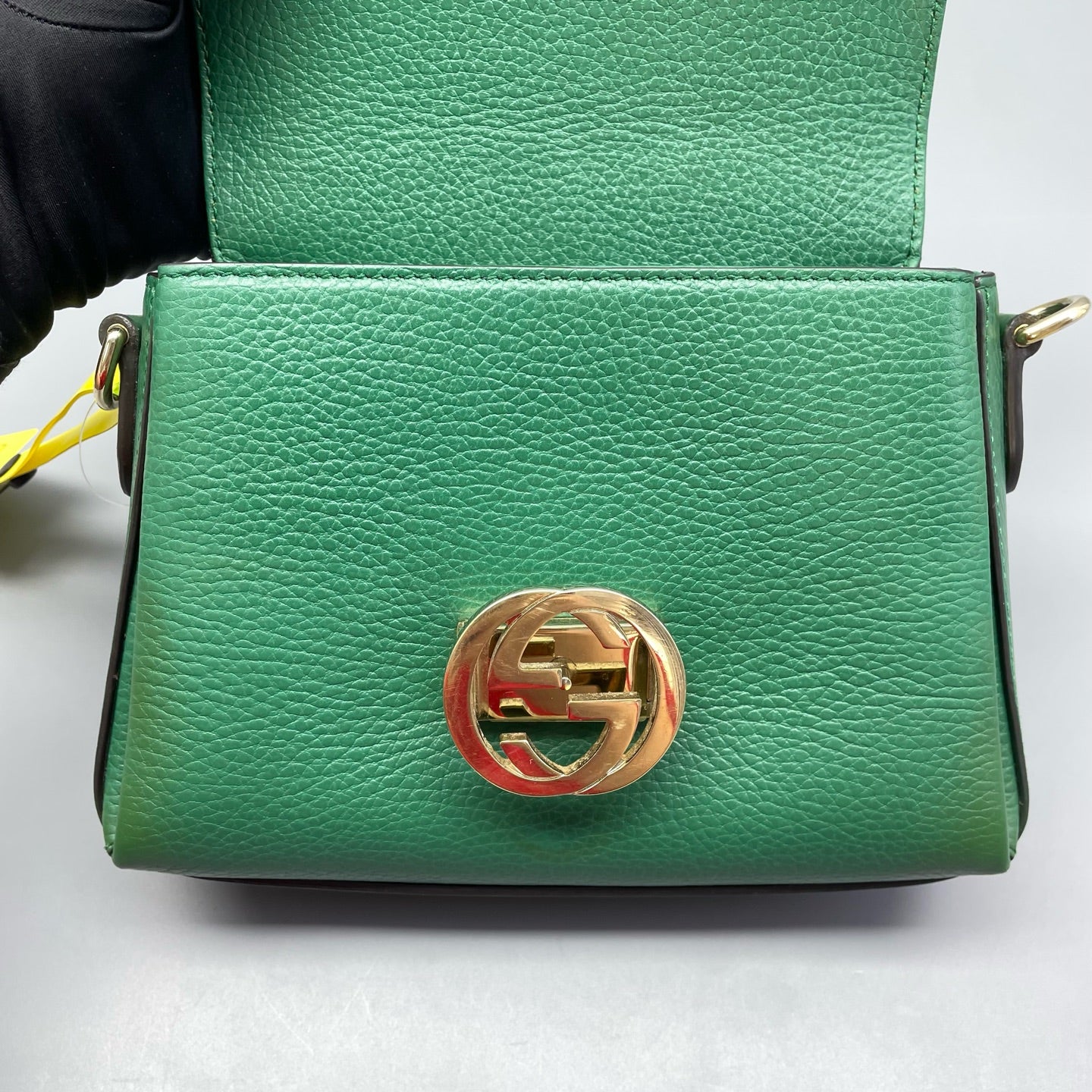 Gucci - Accordion Flap Bag (Outlet Style) - Grained leather - Green - (Small)