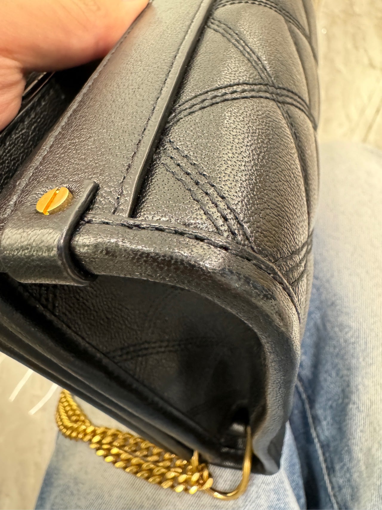 Saint Laurent - Becky Flap Bag - Pebbled calfskin leather - Black - (Medium)